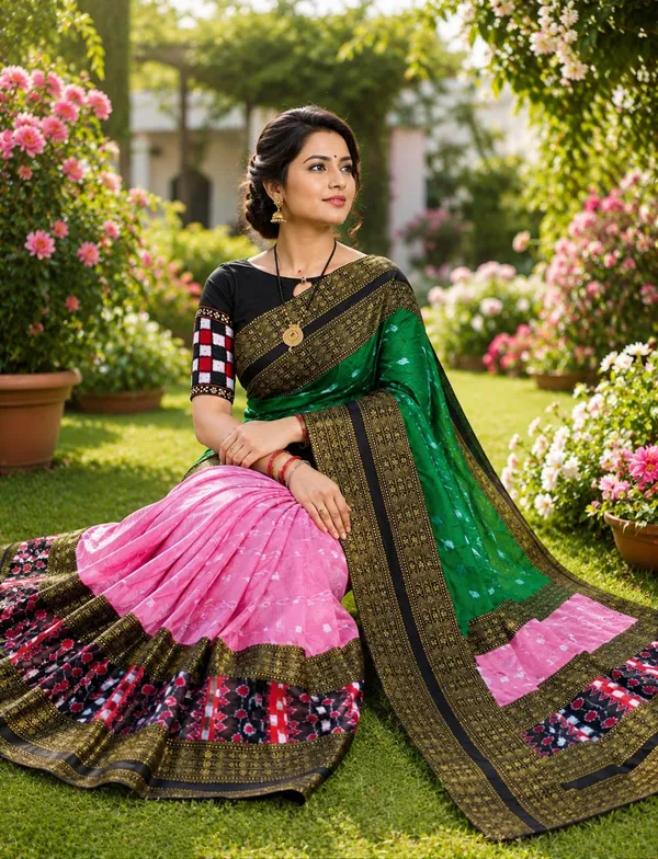 Green_Cotton_Printed_Saree_For_Women