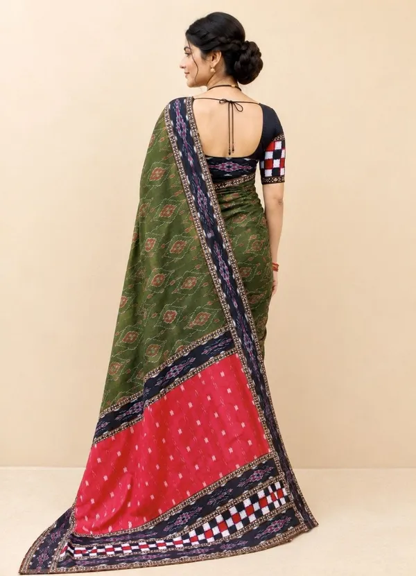 Green_Cotton_Printed_Saree_For_Women