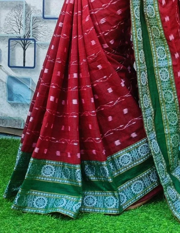 Maroon_Cotton_Printed_Saree_For_Women