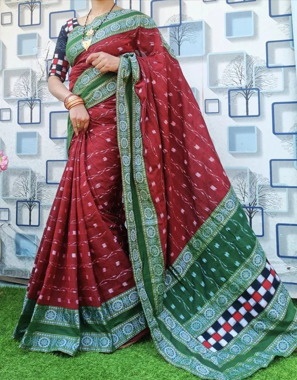 Maroon_Cotton_Printed_Saree_For_Women