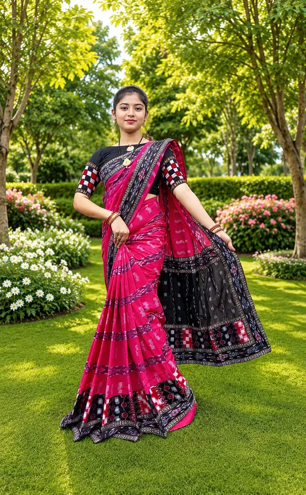 Pink_Cotton_Printed_Saree_For_Women