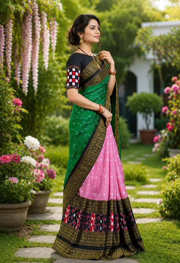 Green_Cotton_Printed_Saree_For_Women