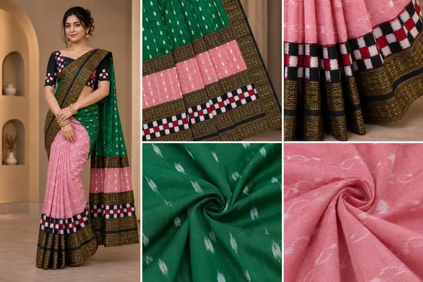 Green_Pink_Cotton_Woven_Saree_For_Women