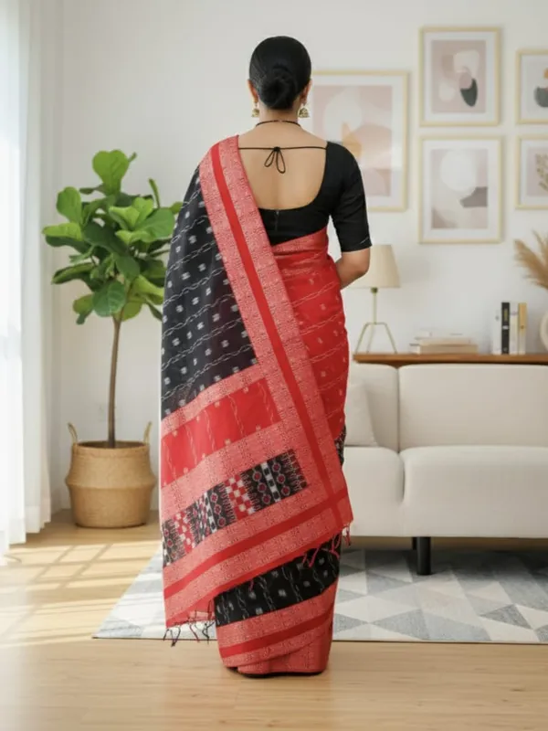 Red_Black_Cotton_Printed_Saree_For_Women