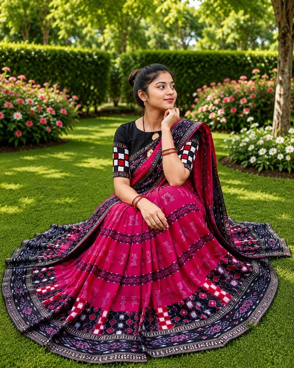 Pink_Cotton_Printed_Saree_For_Women