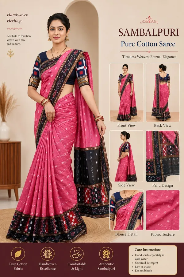 Pink_Black_Cotton_Printed_Ethnic_Saree_For_Women