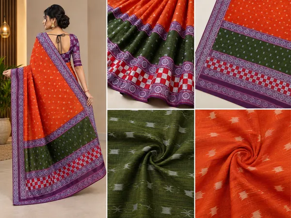 Orange_Cotton_Printed_Saree_For_Women