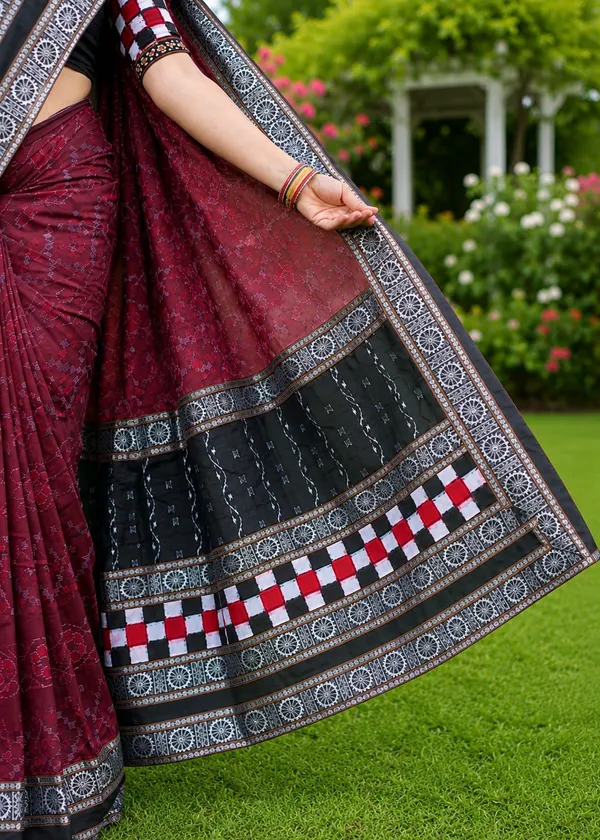 Maroon_Cotton_Printed_Saree_For_Women