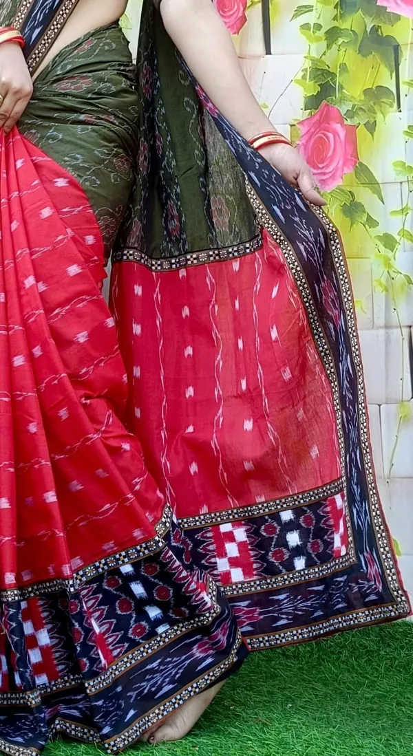 Red_Olive_Green_Cotton_Printed_Saree_For_Women