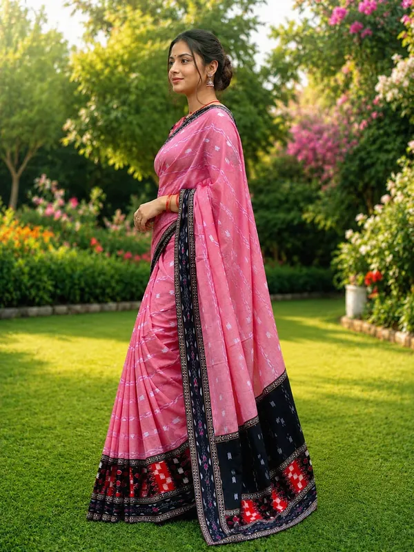 Pink_Cotton_Printed_Saree_For_Women