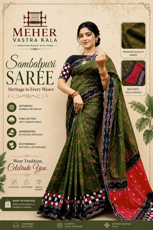 Green_Cotton_Printed_Saree_For_Women