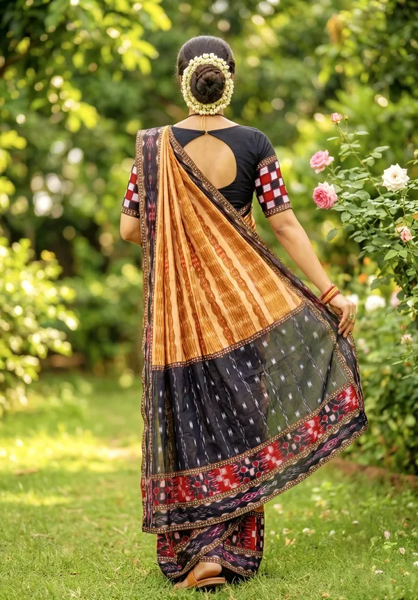 Yellow_Blue_Cotton_Printed_Saree_For_Women