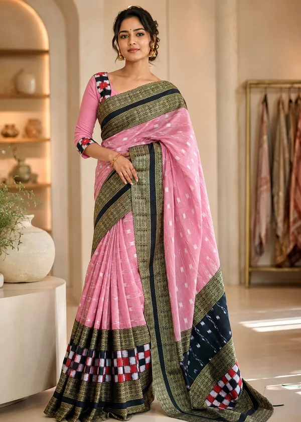 Pink_Cotton_Printed_Ethnic_Saree_For_Women