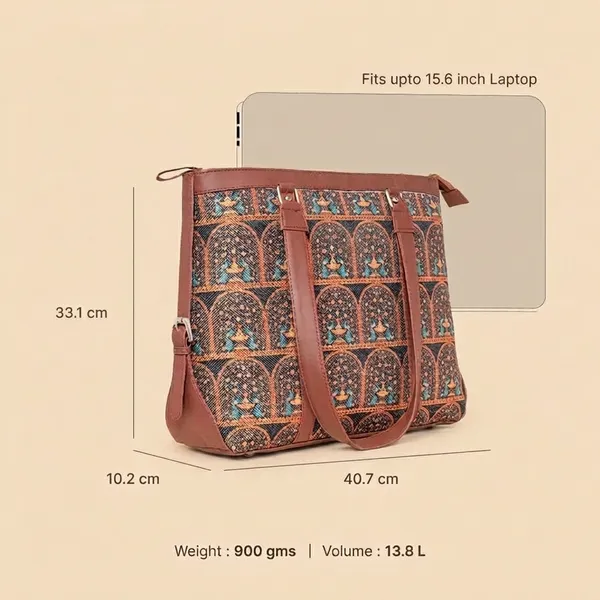Brown_Faux_Leather_Printed_Tote_Bag_For_Women