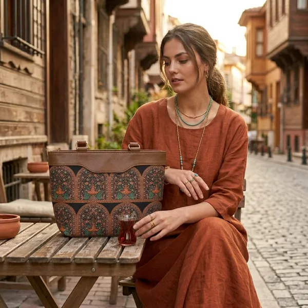 Brown_Printed_Tote_Handbag_For_Women