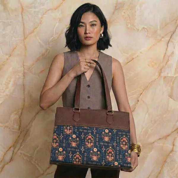 Brown_Fabric_Printed_Tote_Bag_For_Women