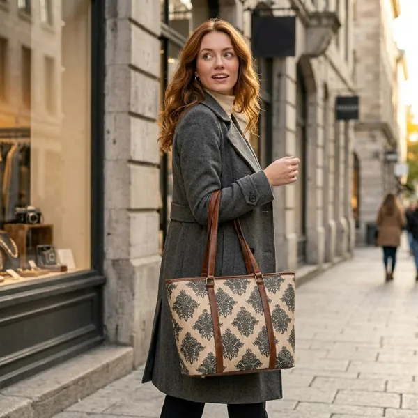 Beige_Printed_Canvas_Tote_Bag_For_Women