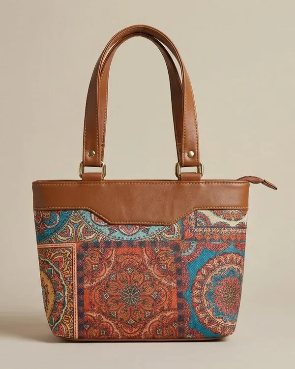 Brown_Printed_Fabric_Tote_Bag_For_Women