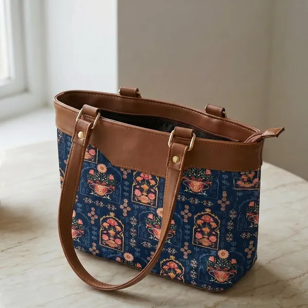 Blue_Printed_Fabric_Tote_Bag_For_Women