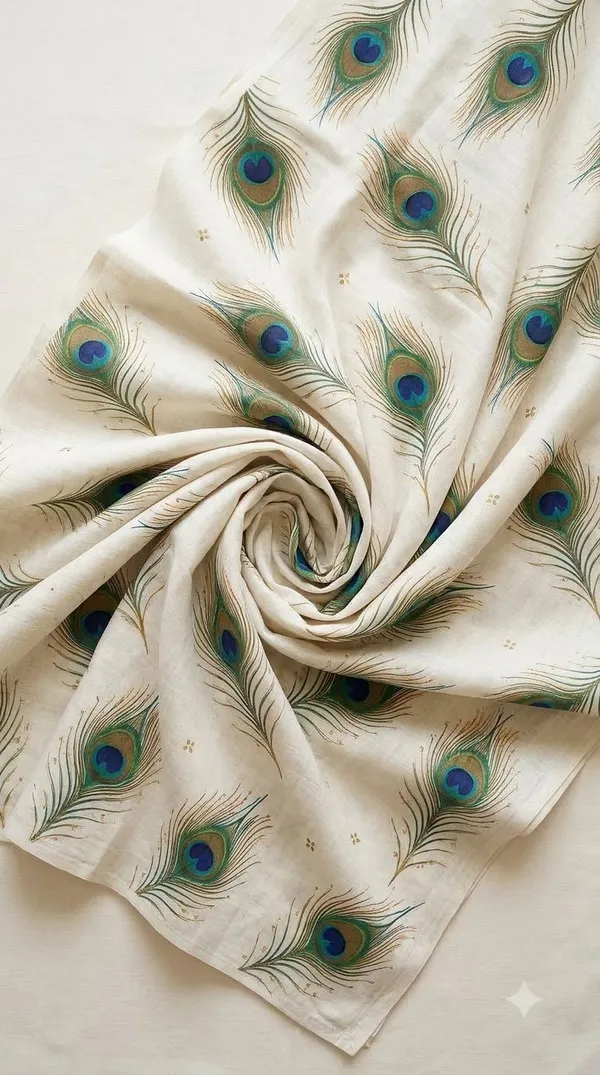 Off_White_Peacock_Print_Saree_For_Women