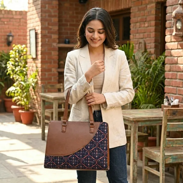 Brown_Synthetic_Leather_Printed_Tote_Bag_For_Women
