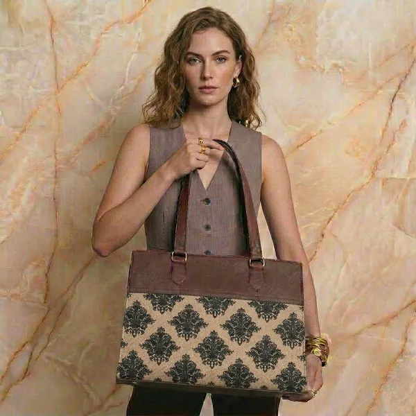 Brown_Canvas_Printed_Tote_Bag_For_Women