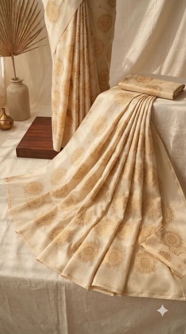 Cream_Printed_Saree_For_Women