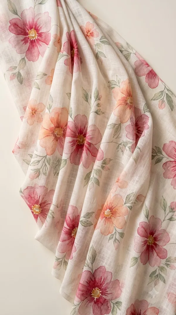 White_Floral_Print_Saree_For_Women