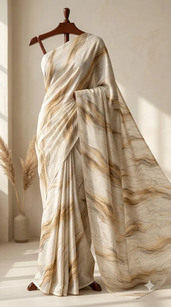 Cream_Printed_Saree_For_Women
