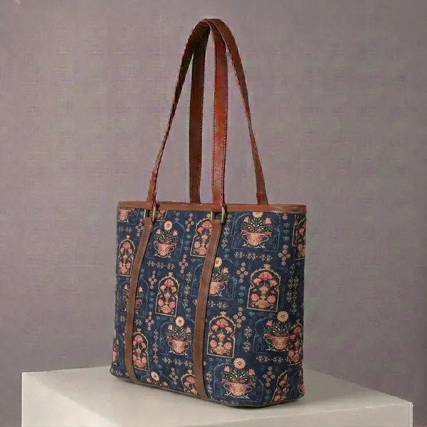 Blue_Printed_Tote_Bag_For_Women
