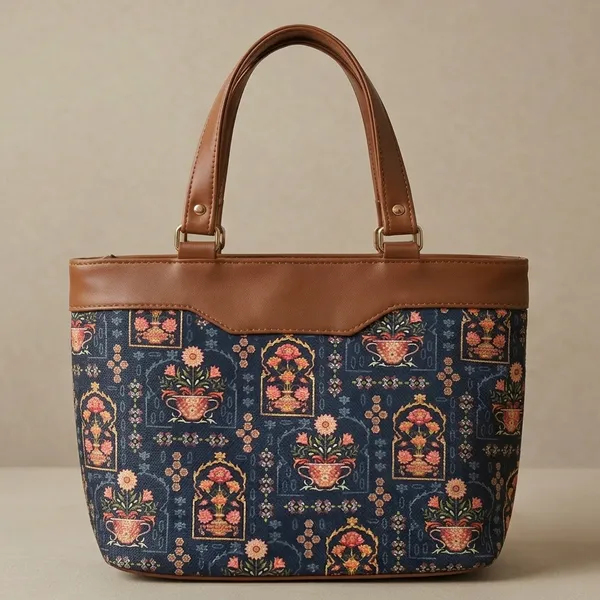 Blue_Printed_Fabric_Tote_Bag_For_Women