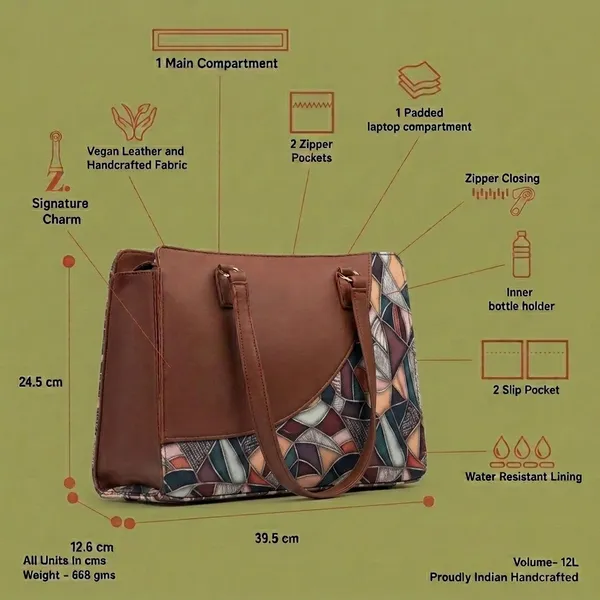 Brown_Printed_Tote_Handbag_For_Women