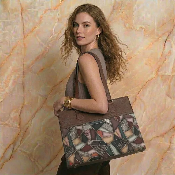 Brown_Geometric_Tote_Bag_For_Women