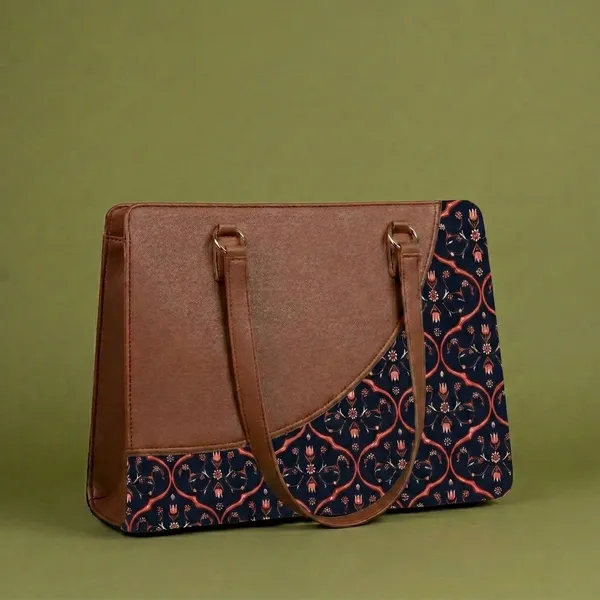 Brown_Synthetic_Leather_Printed_Tote_Bag_For_Women