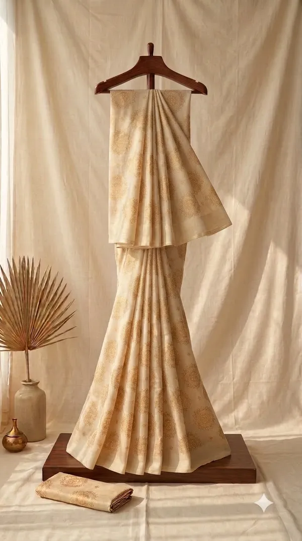 Cream_Printed_Saree_For_Women