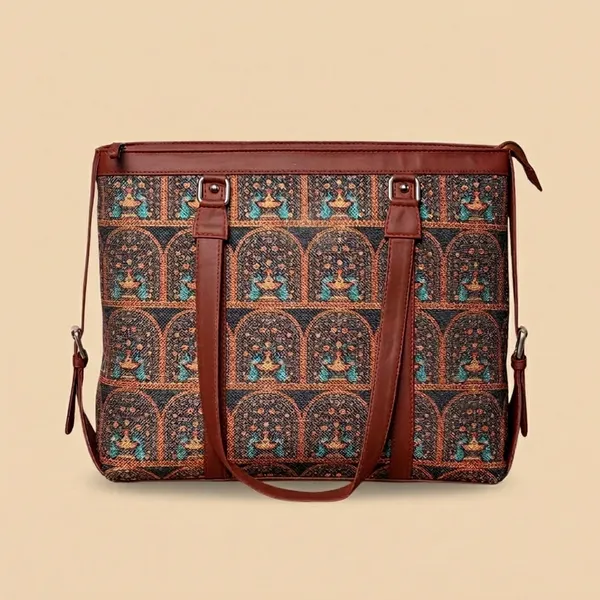 Brown_Faux_Leather_Printed_Tote_Bag_For_Women