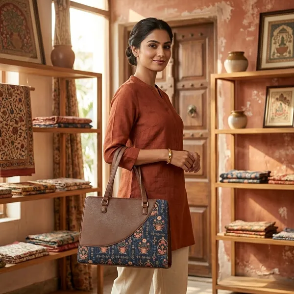 Brown_Synthetic_Leather_Printed_Tote_Bag_For_Women