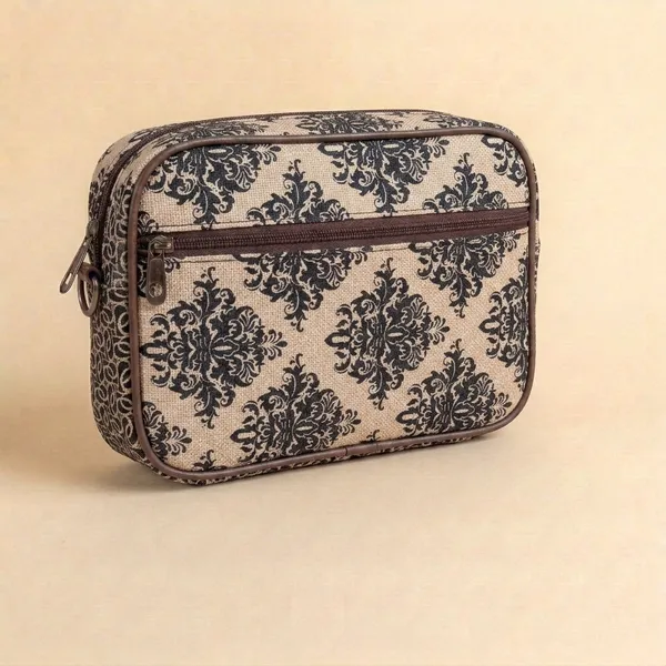 Beige_Printed_Fabric_Makeup_Pouch_For_Women