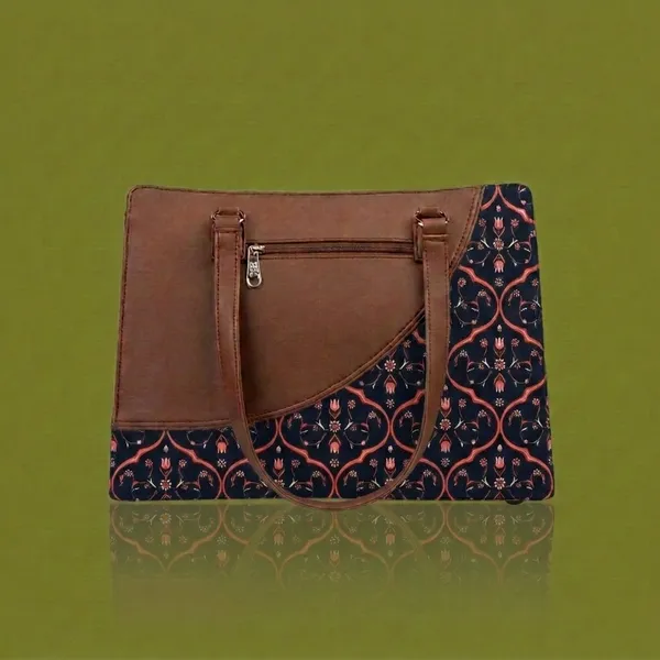 Brown_Synthetic_Leather_Printed_Tote_Bag_For_Women