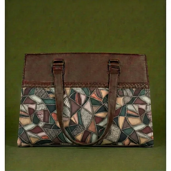 Brown_Geometric_Tote_Bag_For_Women