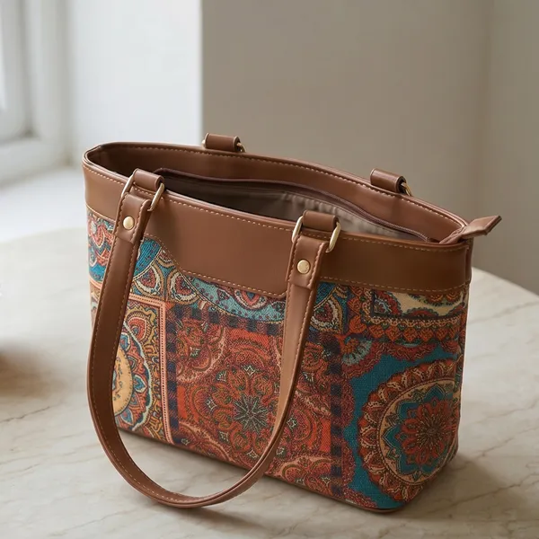 Brown_Printed_Fabric_Tote_Bag_For_Women