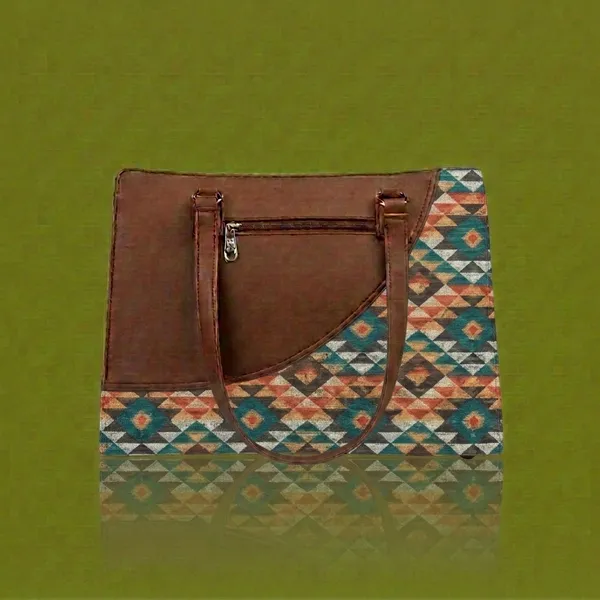 Brown_Geometric_Print_Tote_Bag_For_Women