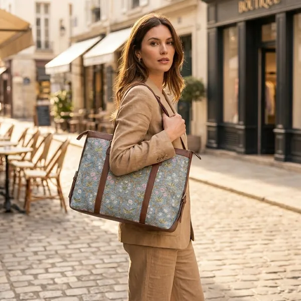 Blue_Fabric_Floral_Print_Tote_Bag_For_Women