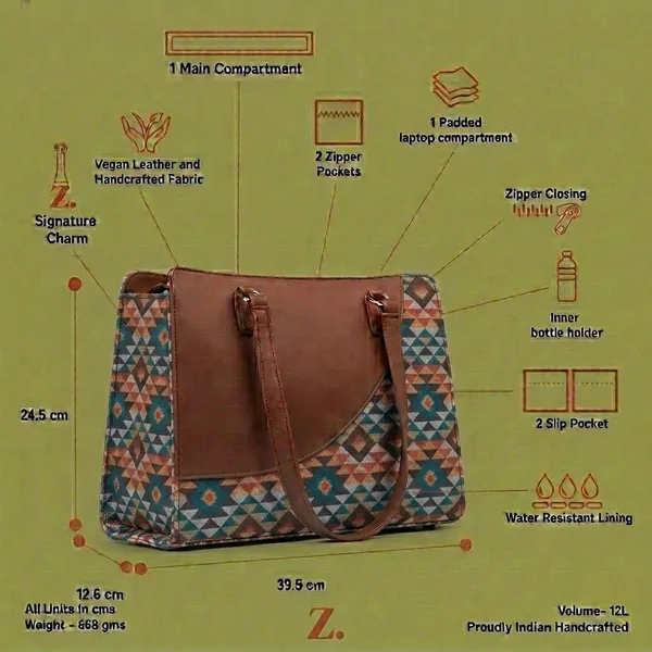 Brown_Geometric_Print_Tote_Bag_For_Women