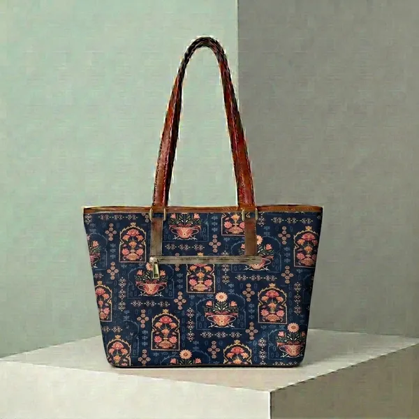 Blue_Printed_Tote_Bag_For_Women