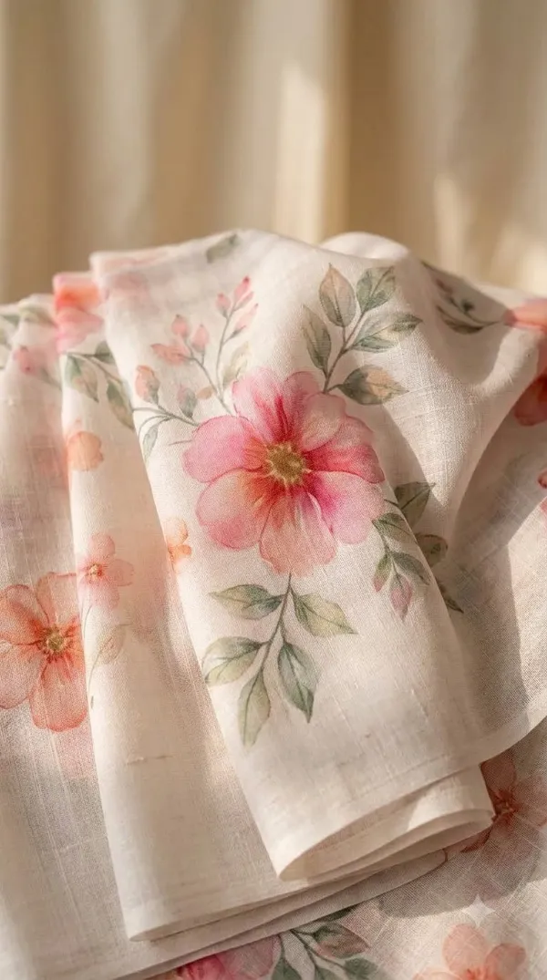 White_Floral_Print_Saree_For_Women