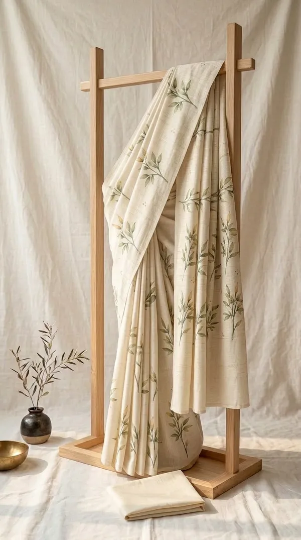 Cream_Cotton_Floral_Print_Saree_For_Women