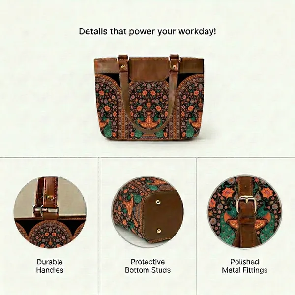 Brown_Printed_Tote_Handbag_For_Women