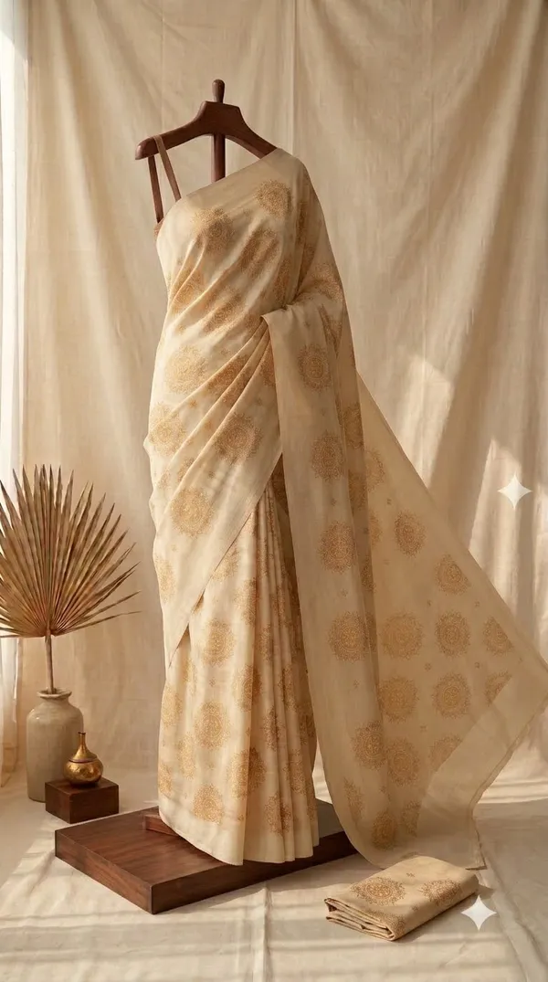 Cream_Printed_Saree_For_Women