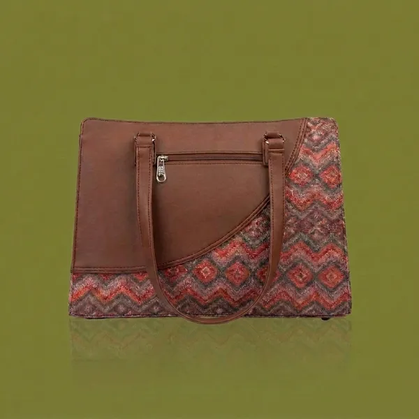 Brown_Printed_Tote_Handbag_For_Women